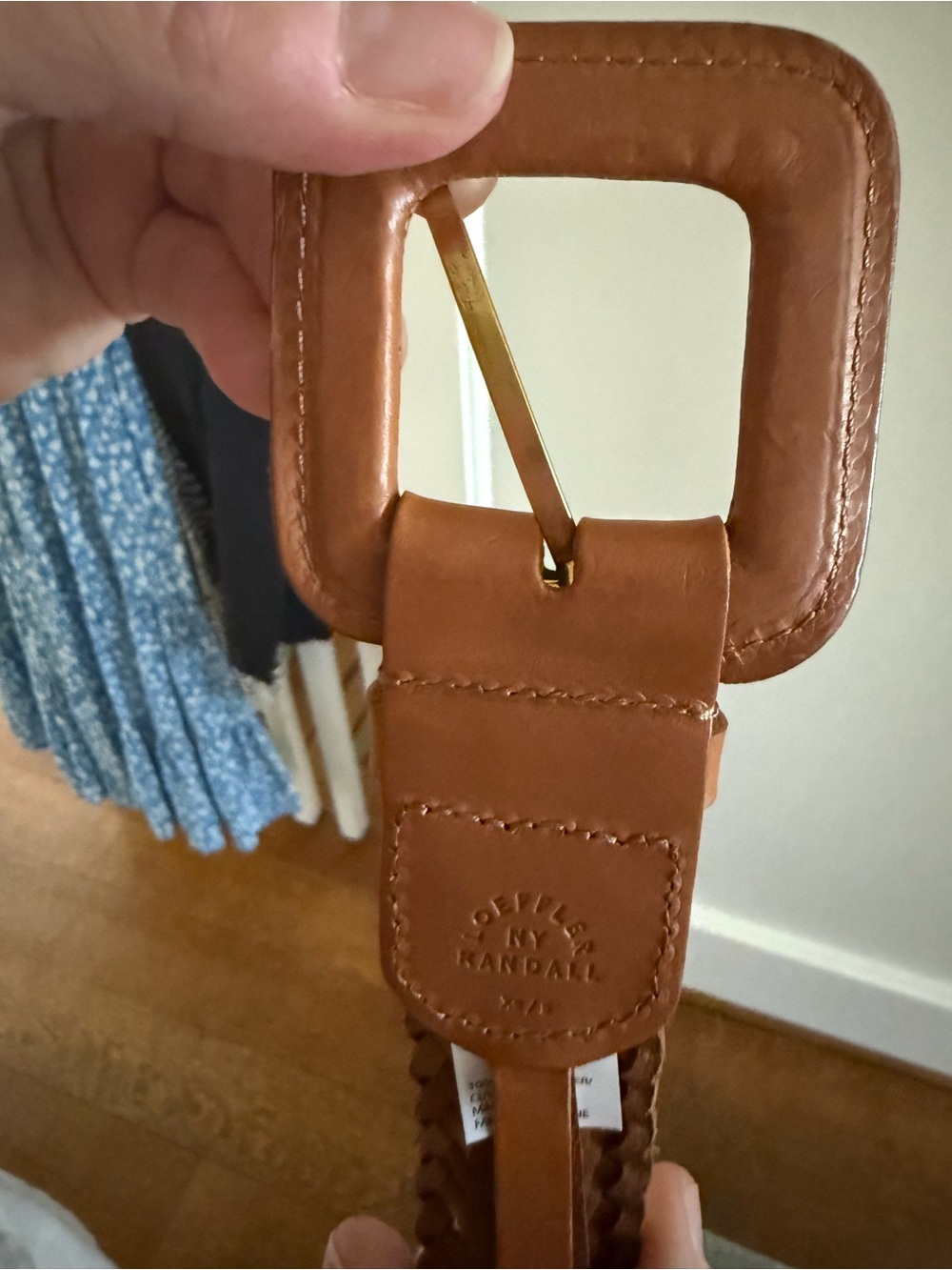 Loeffler Randall Braided Leather Belt in Chestnut Brown - Picture 2 of 2